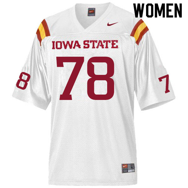 Women #78 Nick Lawler Iowa State Cyclones College Football Jerseys Sale-White